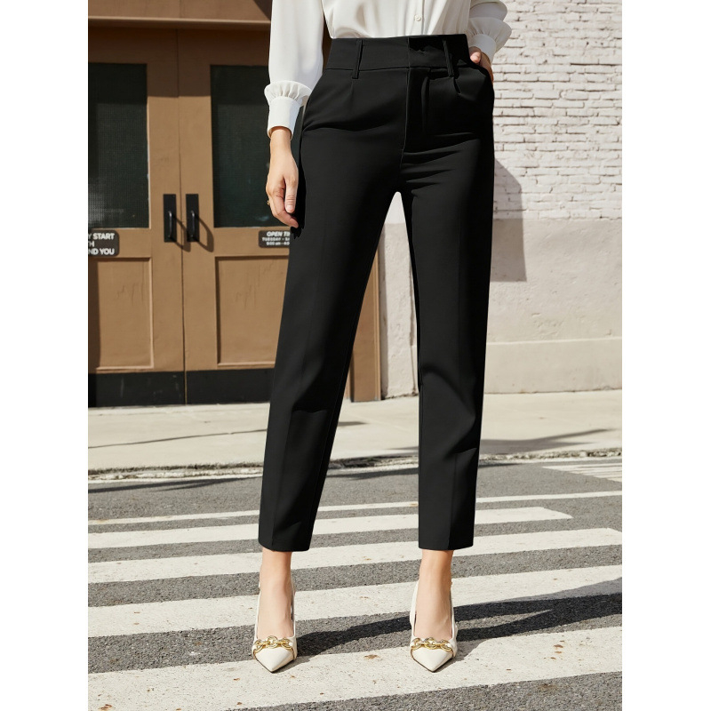 Cross-Border 2025 nyári hosszú, lezser női öltönynadrág, egyenes, rövidített, karcsúsított cigarettanadrág