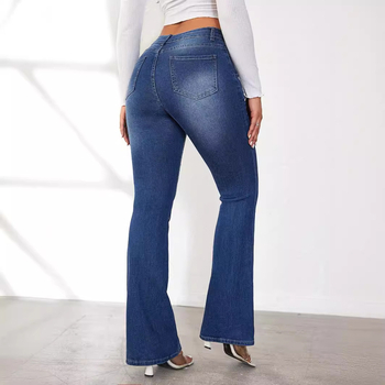 Amazon határokon átnyúló női ruházati cikkek, európai és amerikai tavaszi és nyári új farmernadrágok, szélesített nadrágok, mosott farmernadrágok nőknek