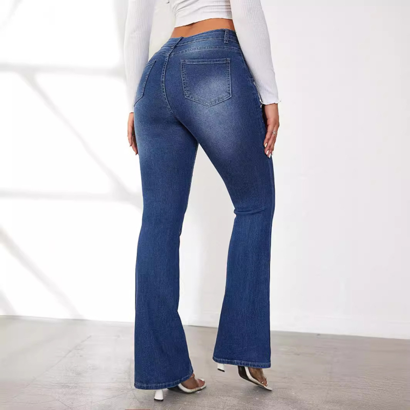 Amazon határokon átnyúló női ruházati cikkek, európai és amerikai tavaszi és nyári új farmernadrágok, szélesített nadrágok, mosott farmernadrágok nőknek