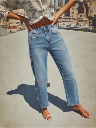 Új, határokon átnyúló, 2025-ös európai és amerikai retro külkereskedelmi laza, széles szárú, középderekú, egyenes szabású női farmernadrág raktáron