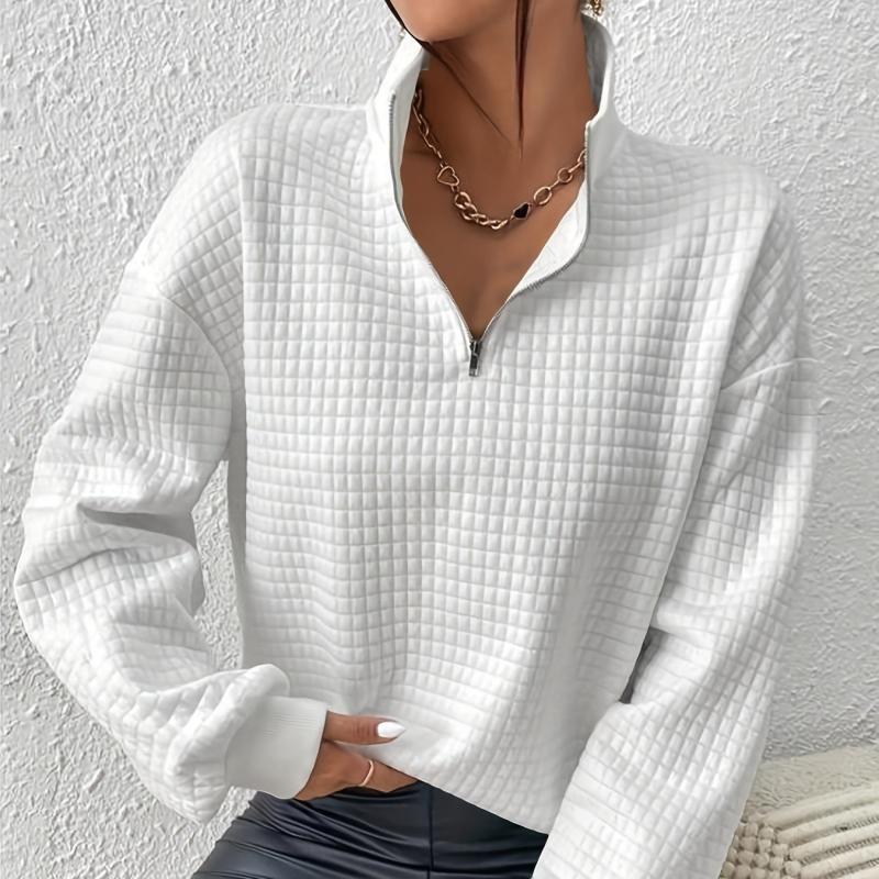 Aukštos kokybės 2025 m. rudens princesės stiliaus gaivus ir mielas aksominis megztinis moterims, storas pusiau atvira apykakle, įprastas moteriškas džemperis