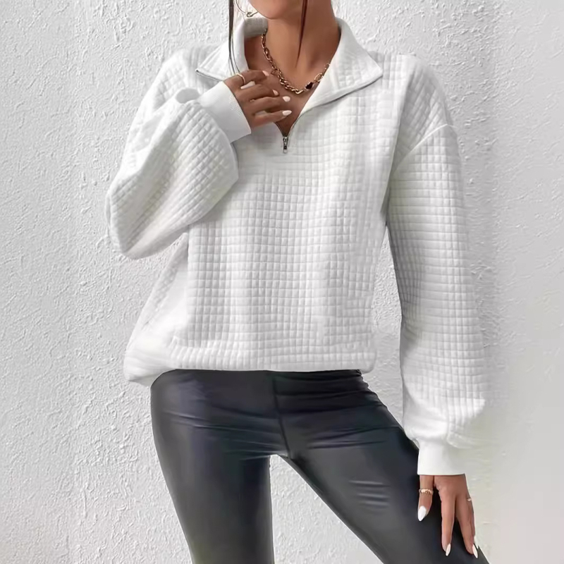 Aukštos kokybės 2025 m. rudens princesės stiliaus gaivus ir mielas aksominis megztinis moterims, storas pusiau atvira apykakle, įprastas moteriškas džemperis