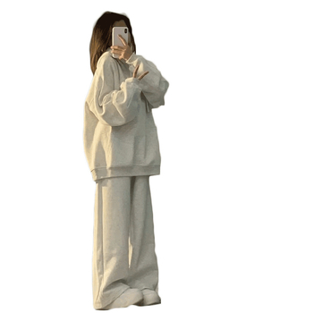 Amerikai Retro Lazy Style Loose szürke kapucnis pulóver női 2025 új őszi és téli polár bélésű ruhák