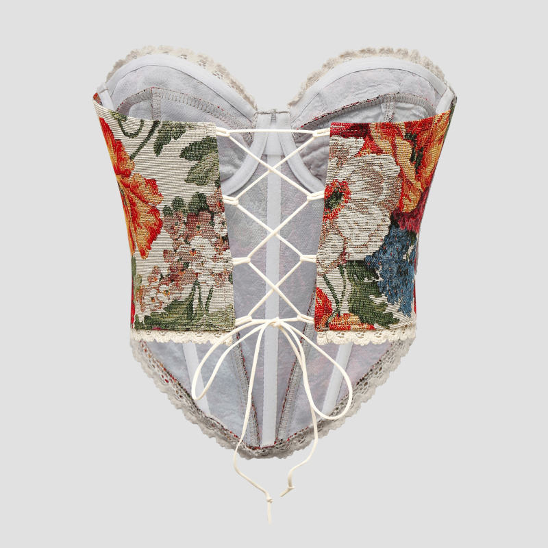 Határokon átnyúló külkereskedelmi utcai retro virágmintás csipke csipke csipke francia niche halszálkamintás mellény LY023