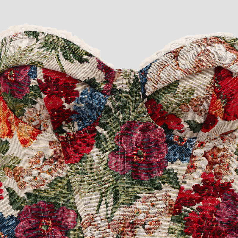 Határokon átnyúló külkereskedelmi utcai retro virágmintás csipke csipke csipke francia niche halszálkamintás mellény LY023