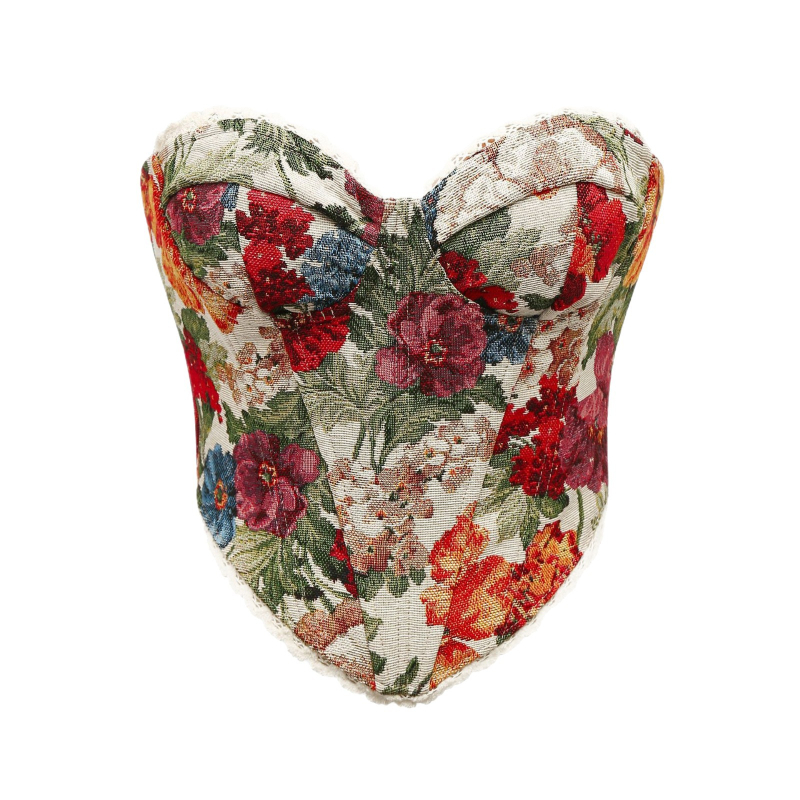 Határokon átnyúló külkereskedelmi utcai retro virágmintás csipke csipke csipke francia niche halszálkamintás mellény LY023