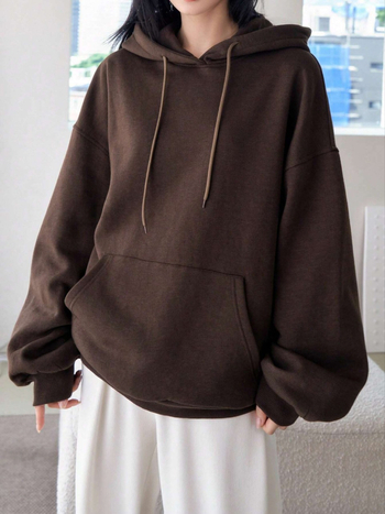 Vienspalvis medvilninis ilgomis rankovėmis megztinis moterims 2024 m. rudens ir žiemos naujas viršutinis gobtuvas, laisvas neutralus laisvalaikio švarkas su raišteliu