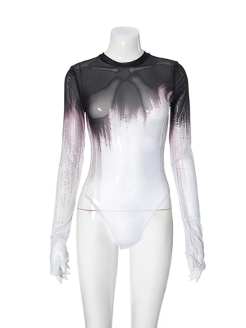 Φθινόπωρο 2024 Νέα μοντέρνα, αναπνεύσιμη, ασορτί χρωματική ολόσωμη φόρμα με μακριά μανίκια και στενή εφαρμογή, γάζα σε γραμμή μέσης, για γυναίκες, που ταιριάζει απόλυτα με το σώμα τους.