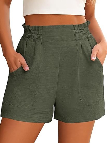 Amazon határokon átnyúló európai és amerikai női szabadidős rugalmas, magas derekú, széles szárú szabadidős strandnadrág, nyári nyaralóruházat