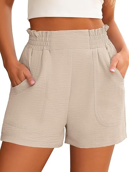 Amazon határokon átnyúló európai és amerikai női szabadidős rugalmas, magas derekú, széles szárú szabadidős strandnadrág, nyári nyaralóruházat