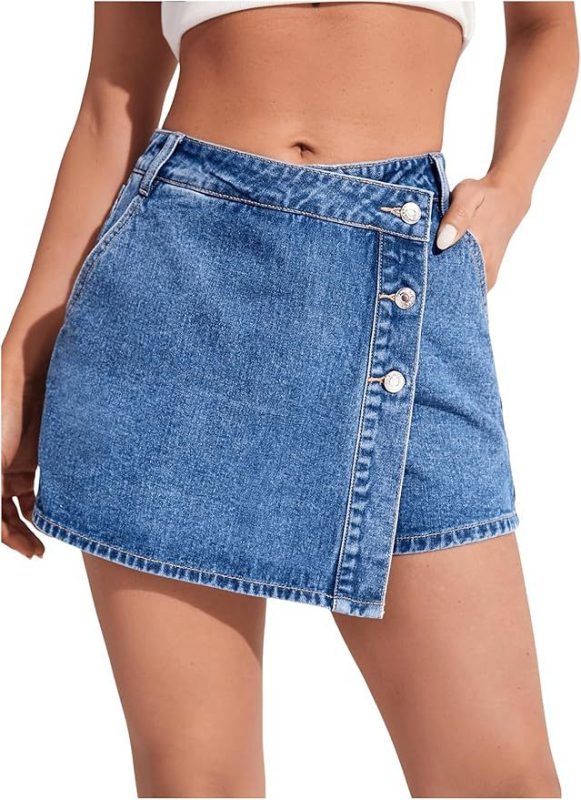 Európai és amerikai határokon átnyúló Amazon Ebay személyre szabott utcai divat hasított női hálós farmer rövid szoknyák