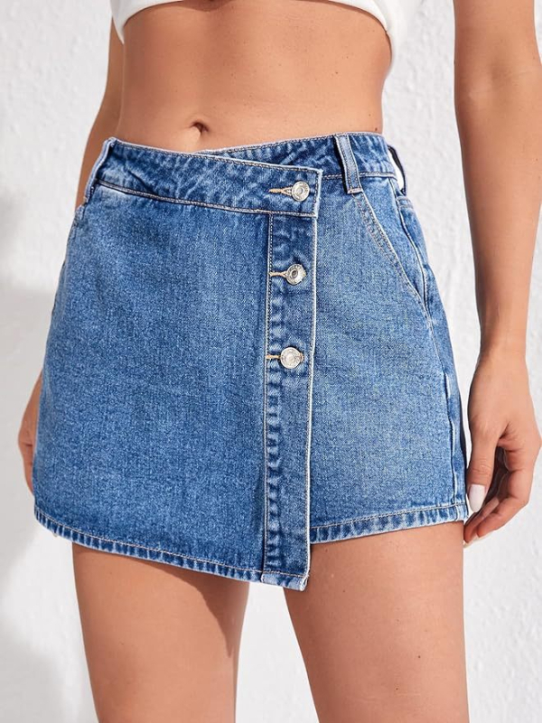 Európai és amerikai határokon átnyúló Amazon Ebay személyre szabott utcai divat hasított női hálós farmer rövid szoknyák