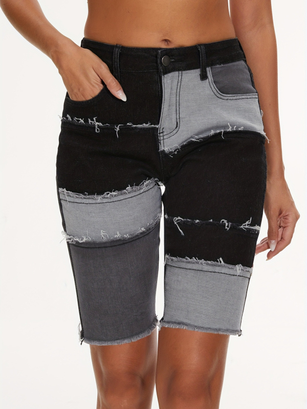 Pārrobežu Eiropas un Amerikas sieviešu sieviešu džinsa šorti ar lieliem izmēriem, šūti džinsi, pārrobežu ārējās tirdzniecības džinsi ar vidēji augstu jostasvietu, pieguļoši, karsti džinsi