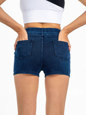 Határokon átnyúló e-kereskedelem tavaszi, nyári és őszi női magas derekú, testhezálló, rugalmas kötött farmer háromnegyedes rövidnadrág, népszerű magas derekú karcsúsító fazon