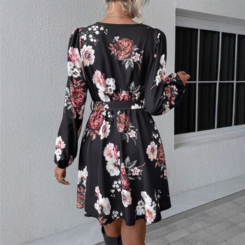 2025Ebay Aliexpress Amazon Ευρωπαϊκή και Αμερικανική Νέα Φούστα με Μεσαία Μέση Μοντέρνο και Κομψό Γυναικείο Φόρεμα με Στάμπα