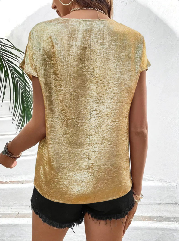 Amazon európai és amerikai külkereskedelmi nyári csipkés rövid ujjú női póló, lezser, laza, V-nyakú, denevérujjú póló, felső