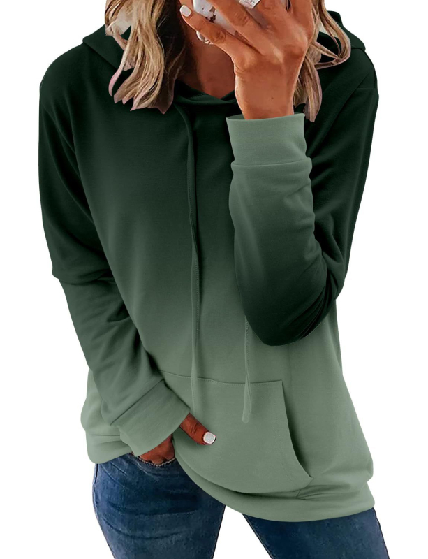 AliExpress Amazon külkereskedelmi határokon átnyúló 2025 új lezser színátmenetes női kapucnis pulóver WH1