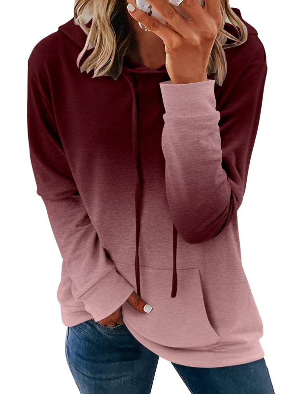 AliExpress Amazon külkereskedelmi határokon átnyúló 2025 új lezser színátmenetes női kapucnis pulóver WH1