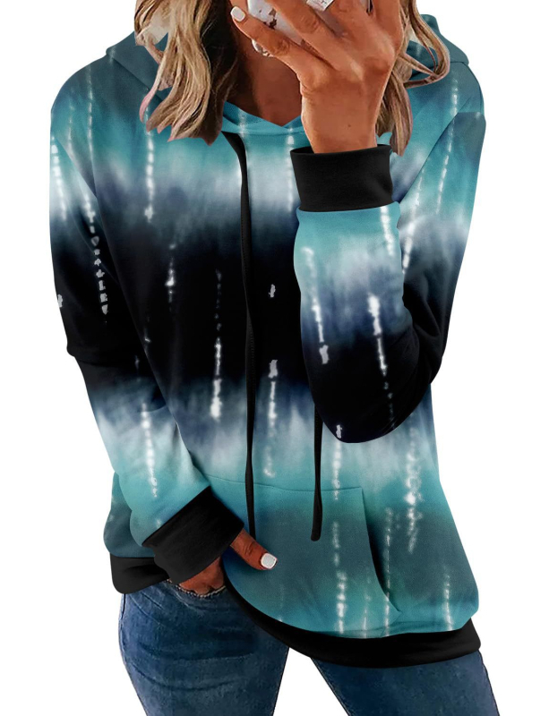 AliExpress Amazon külkereskedelmi határokon átnyúló 2025 új lezser színátmenetes női kapucnis pulóver WH1