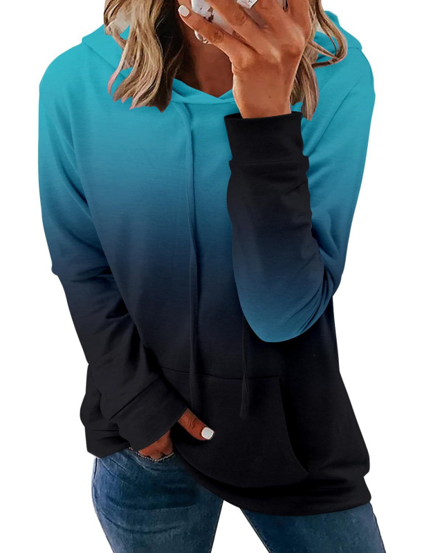 AliExpress Amazon külkereskedelmi határokon átnyúló 2025 új lezser színátmenetes női kapucnis pulóver WH1