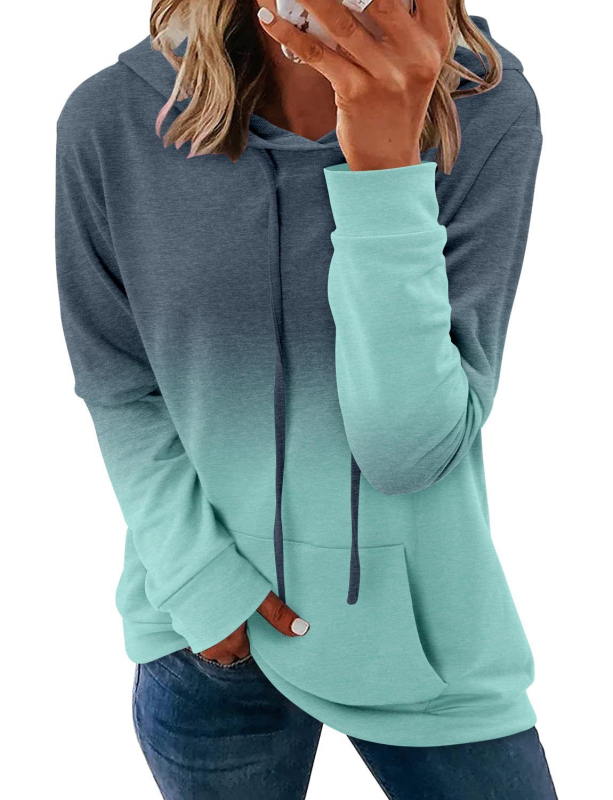 AliExpress Amazon külkereskedelmi határokon átnyúló 2025 új lezser színátmenetes női kapucnis pulóver WH1