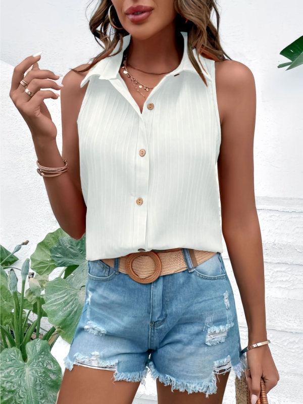 Új divatos egyszerű dizájnú hétköznapi elegáns, mindenhez illő, egyszínű mellény női ing divatos elegáns vékony