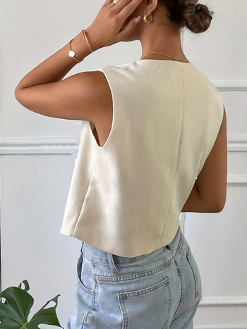 Európai és amerikai határokon átnyúló Amazon új rövid mellény női nyári francia mellény ujjatlan mellény