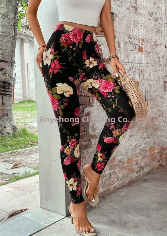 2024-es divatos felsőruházati leggings mintás női rugalmas, karcsúsító, bokáig érő nadrág