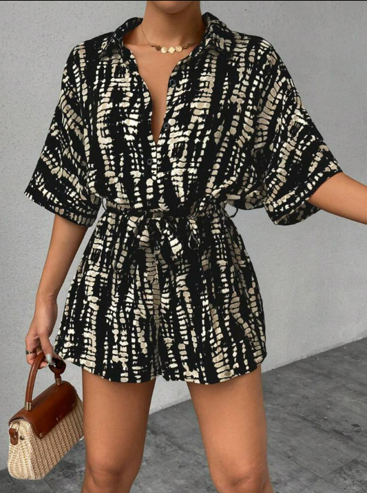 2025 Amazon független csatorna, Európa és az Egyesült Államok határokon átnyúló női lezser divatos csíkos, egyméretű, robbanásszerű fűzős rövidnadrág