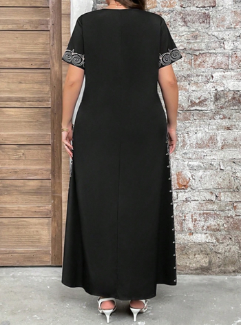 Határokon átnyúló külkereskedelmi női új, nemzeti stílusú pozicionáló nyomtatási ruha, közel-keleti köntös