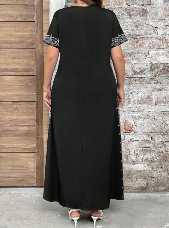 Határokon átnyúló külkereskedelmi női új, nemzeti stílusú pozicionáló nyomtatási ruha, közel-keleti köntös