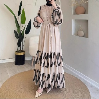 M2986 Amazon Cross-Border Φθινόπωρο και Χειμώνας Νέο Προϊόν Μέσης Ανατολής Ρόμπα Γυναικεία Ριγέ Μακριά Φούστα Μοντέρνο Φόρεμα με Ζώνη