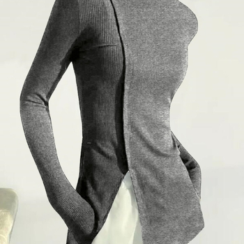 Γυναικείο ακανόνιστο πουκάμισο με φαρδιά μανίκια για γυναίκες, φθινόπωρο, σχέδιο, στενό πλεκτό, 2023, νέο, λεπτό, μακρυμάνικο τοπ