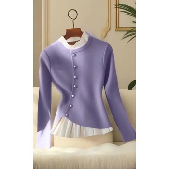 Lusta stílusú temperamentum egyedi, jó megjelenésű női ing őszi és téli új divatos niche dizájn érzéki felső