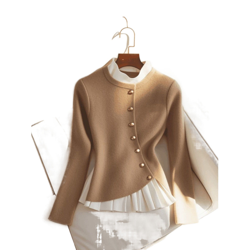 Lusta stílusú temperamentum egyedi, jó megjelenésű női ing őszi és téli új divatos niche dizájn érzéki felső