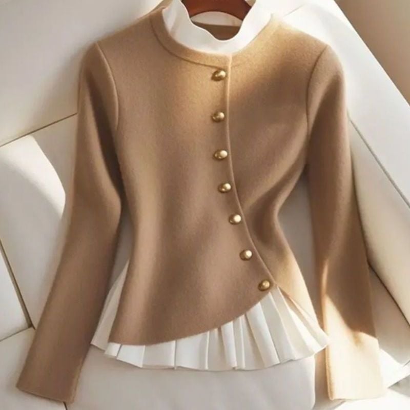 Lusta stílusú temperamentum egyedi, jó megjelenésű női ing őszi és téli új divatos niche dizájn érzéki felső