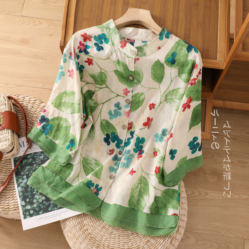 2025 m. vasaros personalizuoto dizaino plonas kardiganas su margintais marškiniais, laisvas, vintažinis medvilninis ir lininis viršutinis sluoksnis su dzen dygsniais.