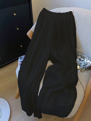 2025-ös európai és amerikai, határokon átnyúló női nyári, vékony textúrájú, hálós, hétköznapi, bő, széles szárú, magas derekú, mártott nadrág