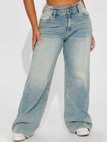 Farmernadrágok őszi és téli új retró hasított bő, széles szárú, trapéz farmernadrág női lezser, drapézott, padlóig érő nadrág