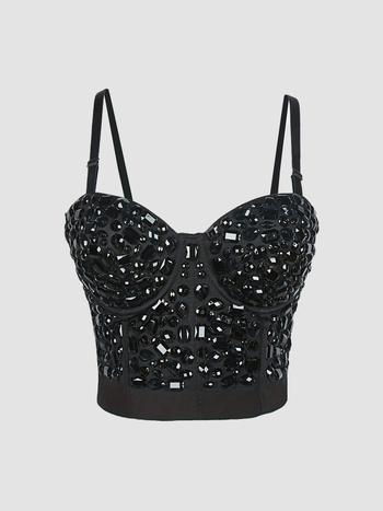 Luqiu Country Hot Girl Style Diamond Σουτιέν Γυναικείο με Μπλούζα και Σλιπ σε Στυλ Ψαροκόκαλου, Όμορφη Πλάτη Db082