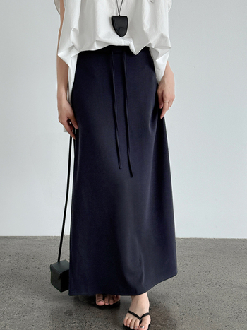 Φούστα Luxi Κορεάτικου Στυλ σε Ίσια Γραμμή Α, Καλοκαιρινή, Νέα, Ψηλόμεση, Μακριά Φούστα με Κορδόνι, Φούστα-Ομπρέλα Γοφών 2673