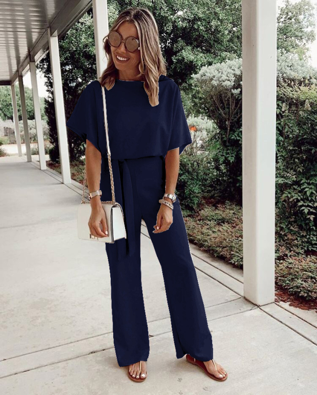 Határokon átnyúló női overál AliExpress 2022 európai és amerikai új kívánság laza, alkalmi, rövid ujjú, fűzős overál