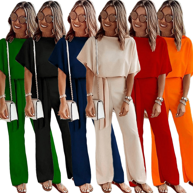 Határokon átnyúló női overál AliExpress 2022 európai és amerikai új kívánság laza, alkalmi, rövid ujjú, fűzős overál