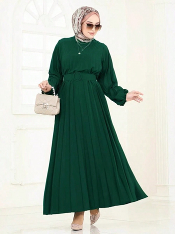 Wish Amazon muszlim új, rakott, laza, hosszú ujjú, hosszú női muszlim köntösruha elegáns