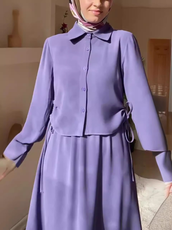 Külföldi kereskedelem Határokon átnyúló női ruházat Amerika divat hétköznapi rakott rövid hosszú ujjú felső rakott A-vonalú hosszú szoknya kosztüm nőknek