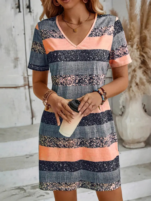 2025 tavaszi és nyári új európai és amerikai Amazon temu Explosions Home Hálóing Crewneck ruha Alkalmi Mintás Női Ruha