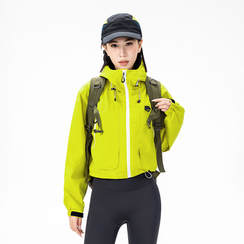 Κοντό μπουφάν με κουκούλα για γυναίκες, φθινοπωρινό νέο στυλ Trench Coat, μοντέρνο αθλητικό casual εξωτερικό ζεστό αντιανεμικό μπουφάν