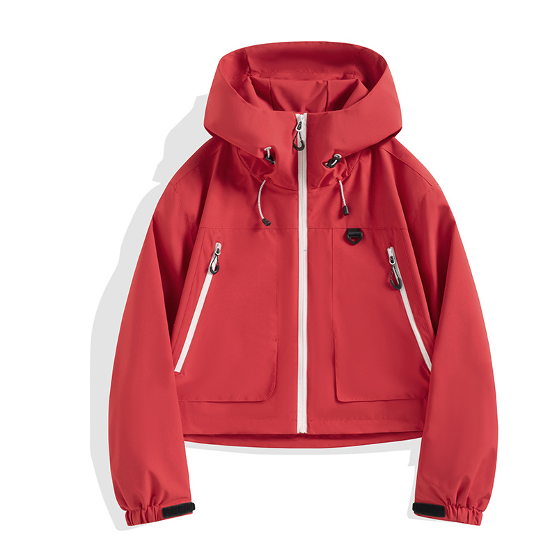 Rövid, kapucnis női dzseki, őszi új stílusú ballonkabát, divatos, sport, hétköznapi, kültéri, meleg, szélálló dzseki