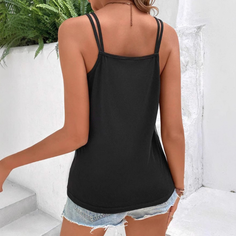 Határokon átnyúló Amazon európai és amerikai ruházati csíkos nyomtatású V-nyakú pulóver elegáns stílusú ujjatlan trikó karcsúsító szexi