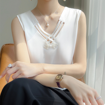 Νέο Κινέζικο Κοστούμι σε Εθνικό Στυλ Σατέν 24 Άνοιξη και Καλοκαίρι Νέα Βάση με V λαιμόκοψη για μεγάλα μεγέθη.